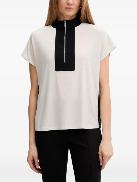  Joseph Ribkoff Zip-neck Top - Neutrals 