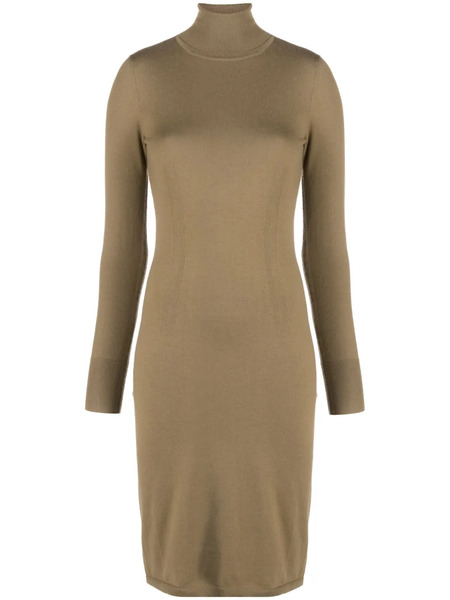  Joseph Roll-neck Knitted Midi Dress - Brown 