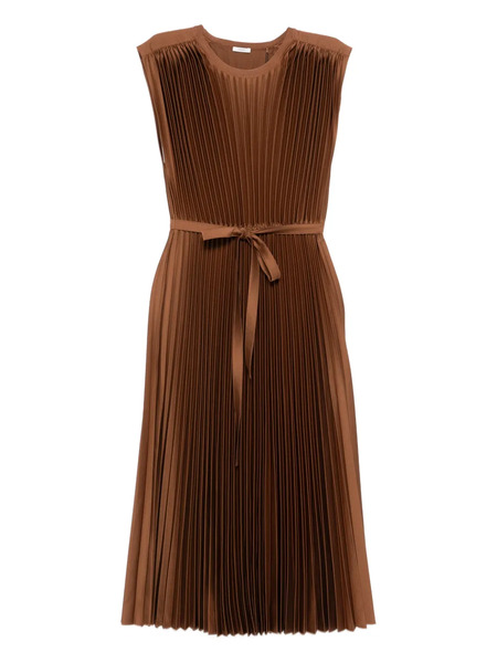  Joseph Volta Pleated Midi Dress - Brown 