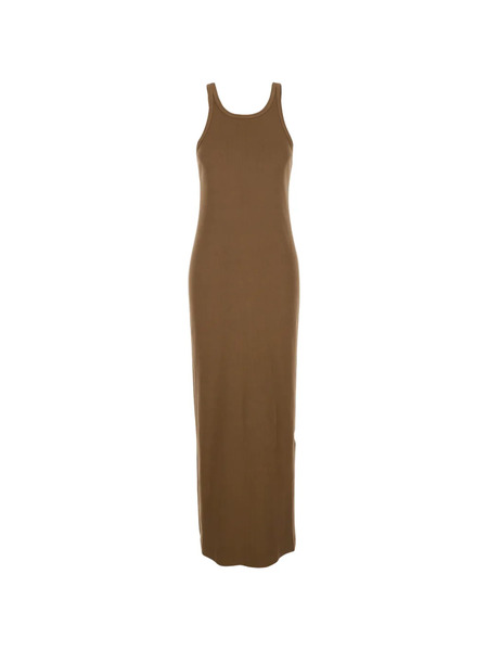  Jucca Ribbed Sleeveless Midi Dress - Brown 