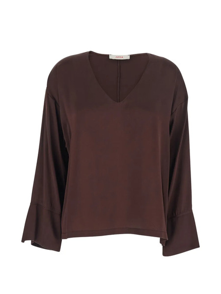  Jucca V-neck Long-sleeve Top - Brown 