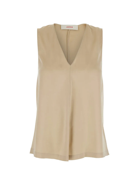  Jucca V-neck Sleeveless Top - Neutrals 