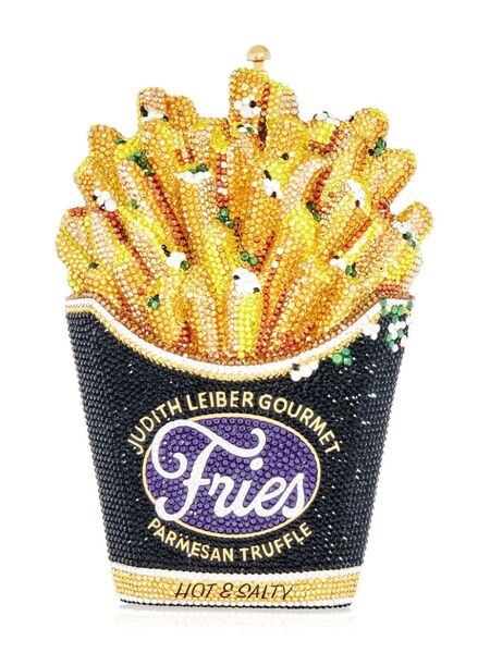  Judith Leiber Truffle Fries Crystal-embellished Gold-tone Clutch 