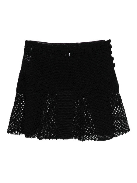  Judy Turner Floret Crochet Mini Skirt - Black 