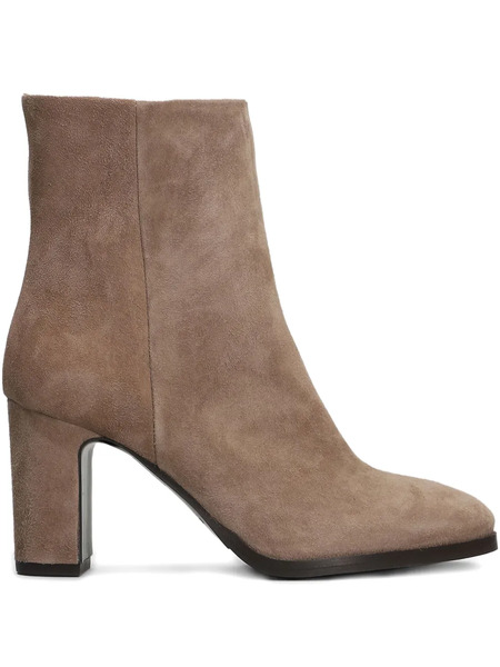  Julie Dee Block-heel Suede Boots - Neutrals 