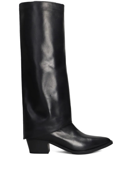  Julie Dee Leather Knee-high Boots - Black 