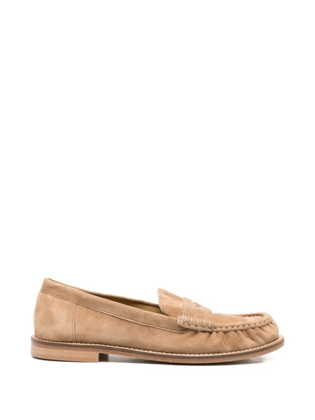  Julie Dee Penny-strap Suede Loafers - Neutrals 