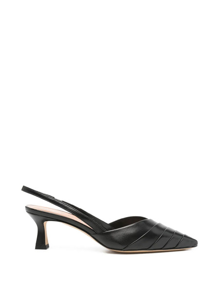  Julie Dee Slingback Pleated Heeled Pumps - Black 