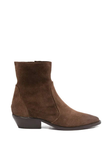  Julie Dee Zipped Ankle Boots - Brown 