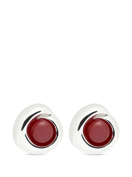  Julietta Agnes Red Stone Earrings - Silver 