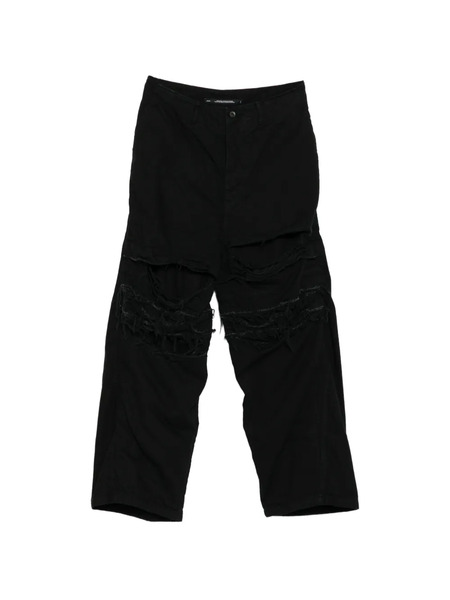  Julius Distressed Wide-leg Jeans - Black 