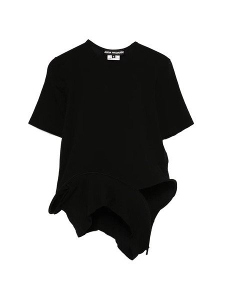  Junya Watanabe Asymmetric-hem T-shirt - Black 