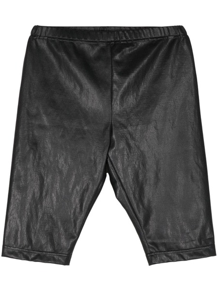  Junya Watanabe Elasticated-waist Faux-leather Shorts - Black 