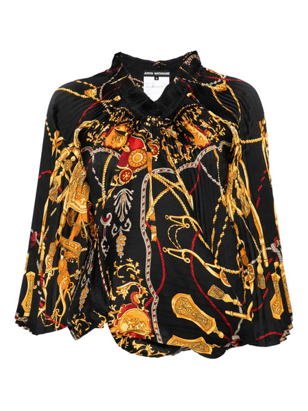  Junya Watanabe Graphic-print Blouse - Black 