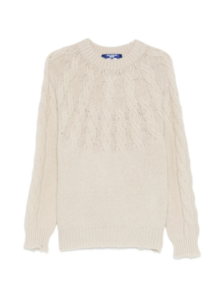  Junya Watanabe Man Cable-knit Crew-neck Sweater - Neutrals 