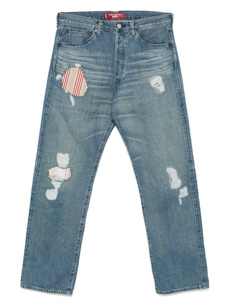  Junya Watanabe Man Patch-detail Jeans - Blue 