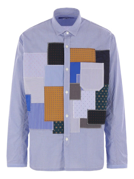  Junya Watanabe Man Patchwork Poplin Shirt - Blue 