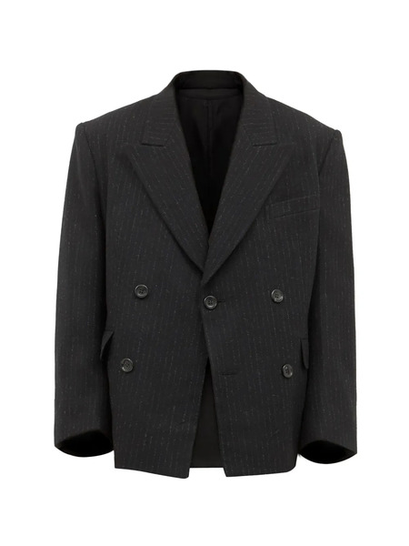  Junya Watanabe Man Pinstripe Double-breasted Blazer - Black 