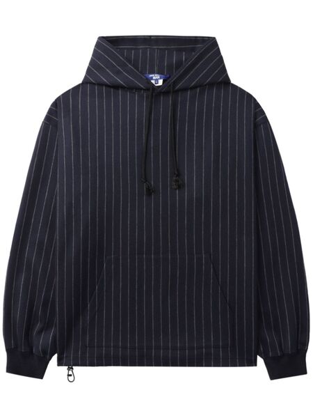  Junya Watanabe Man Stripe Pattern Hoodie - Blue 