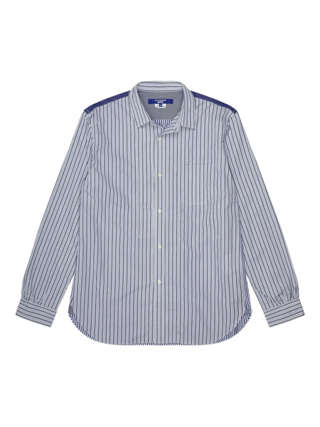  Junya Watanabe Man Striped Panelled Shirt - Blue 