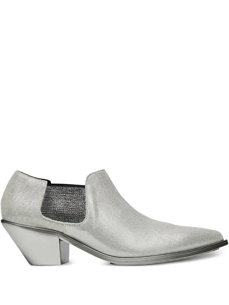  Junya Watanabe Metallic-effect Pointed-toe Chelsea Boots - Grey 