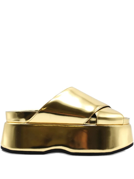  Junya Watanabe Metallic Platform Sandals - Gold 