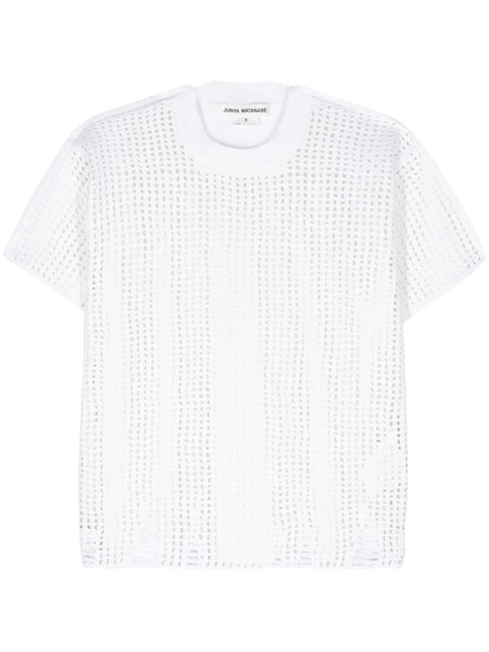  Junya Watanabe Panelled Open-knit Top - Neutrals 
