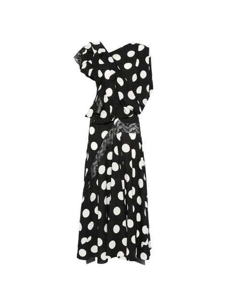  Junya Watanabe Polka-dot Laced Maxi Dress - Black 
