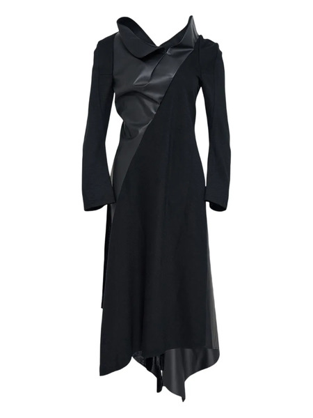  Junya Watanabe Ruff-collar Midi Dress - Black 