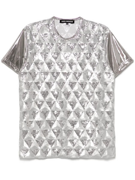  Junya Watanabe Sequin-embellished T-shirt - Silver 