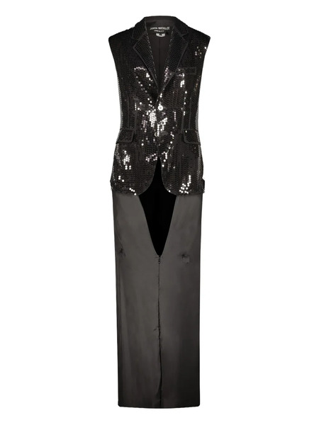  Junya Watanabe Sequinned Sleeveless Dress - Black 