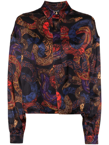  Just Cavalli Apocalypse Snake-print Button-up Shirt - Black 