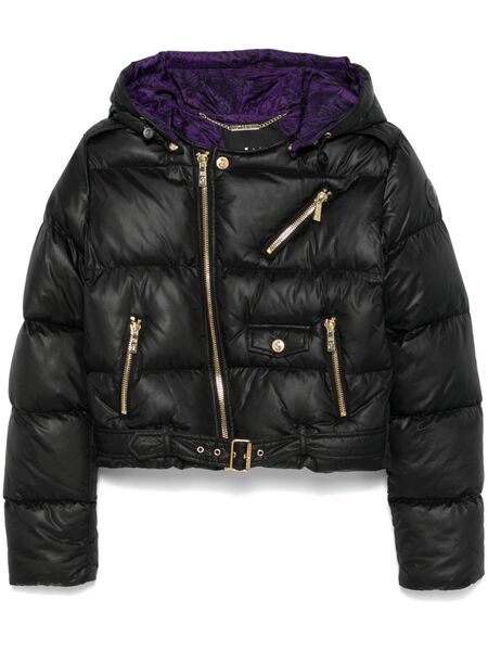  Just Cavalli Biker Puffer Jacket - Black 