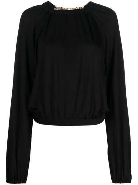  Just Cavalli Chain-link Cut-out Top - Black 