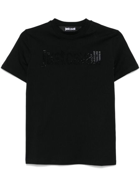  Just Cavalli Crystal-logo T-shirt - Black 