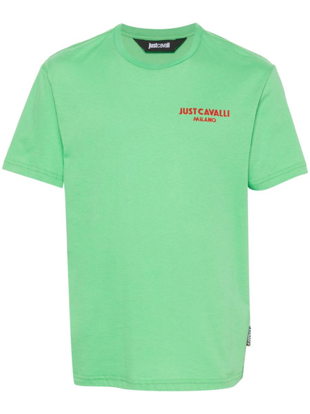  Just Cavalli Flocked-logo T-shirt - Green 