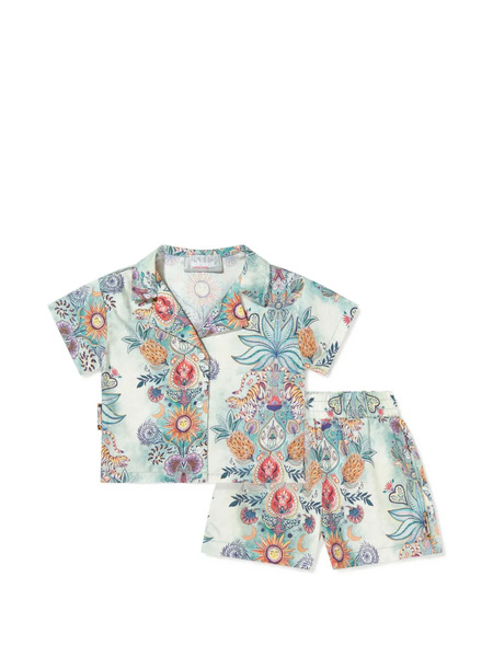  Just Cavalli Floral-print Shorts Set (set Of Two) - Green 
