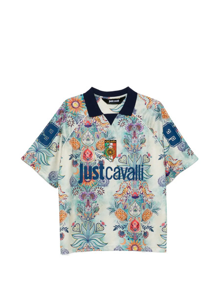  Just Cavalli Floral Print T-shirt - Blue 