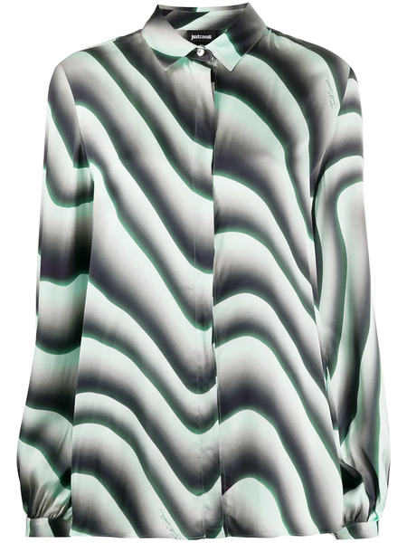  Just Cavalli Illusional Print Shirt - Black 