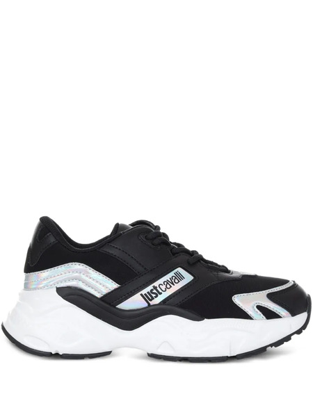 Just Cavalli Iridescent-panelled Sneakers - Black 