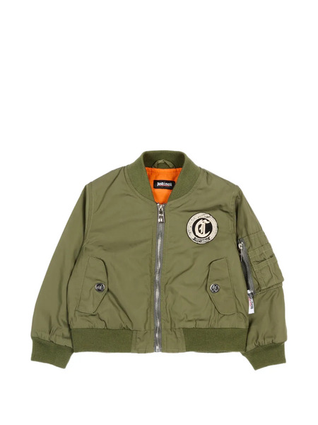  Just Cavalli Kids Logo-appliqué Bomber Jacket - Green 