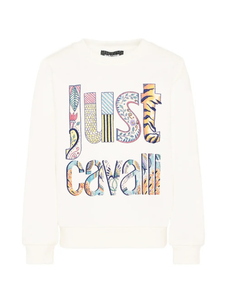  Just Cavalli Kids Logo-patterned Crew-neck Sweatshirt - Neutrals 