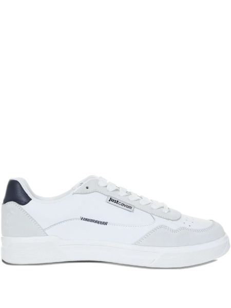  Just Cavalli Leather Panel Sneakers - White 