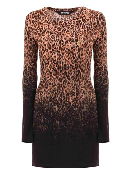  Just Cavalli Leopard-print Ombre Mini Dress - Neutrals 