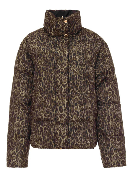  Just Cavalli Leopard-print Quilted Jacket - Brown 