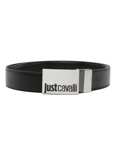 Just Cavalli Logo-debossed Leather Belt - Black 
