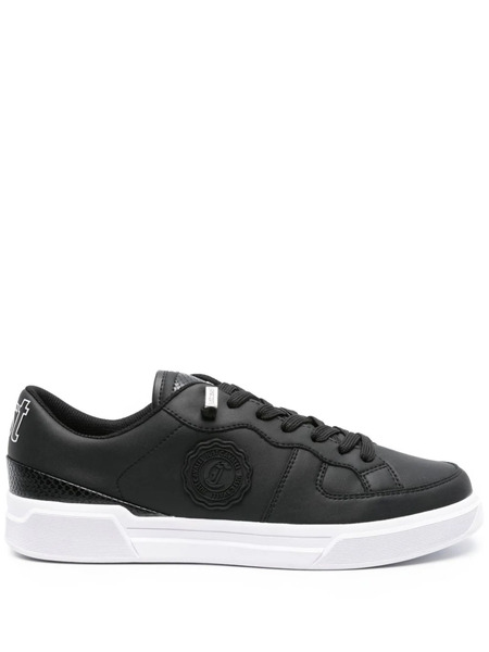  Just Cavalli Logo-patch Leather Sneakers - Black 