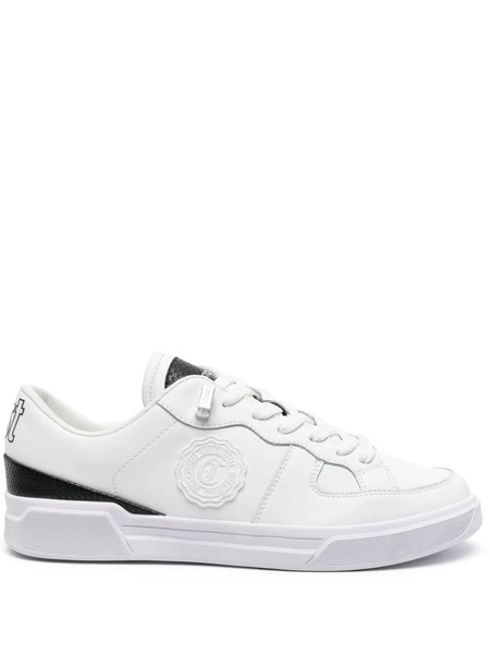  Just Cavalli Logo-patch Leather Sneakers - White 