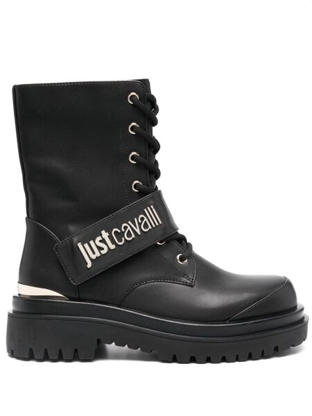  Just Cavalli Logo-plaque Combat Boots - Black 