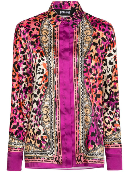  Just Cavalli Logo-print Long-sleeve Shirt - Pink 